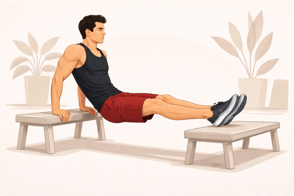 Bench-dip-feet-elevated-on-bench