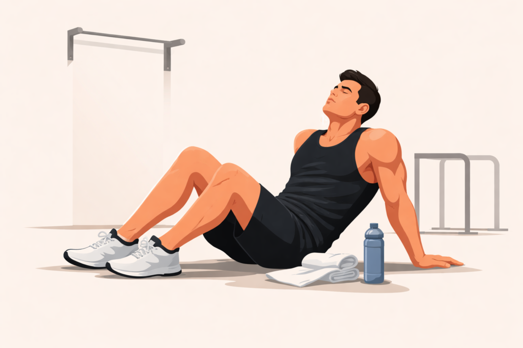 Bodyweight-training-recovery-scene-after-intense-set