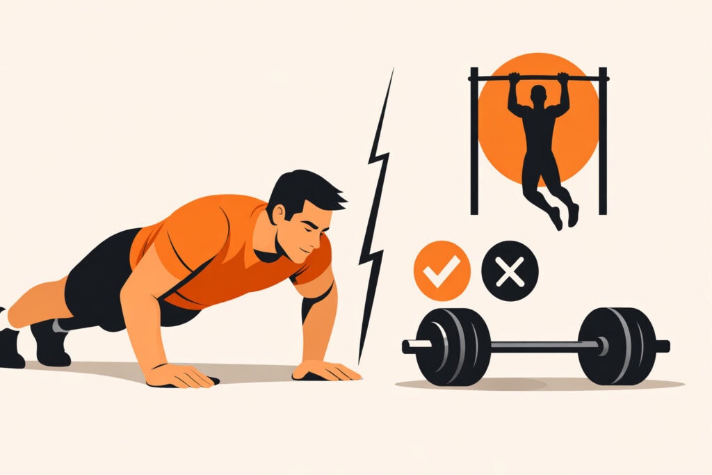 Bodyweight-training-compared-to-weightlifting