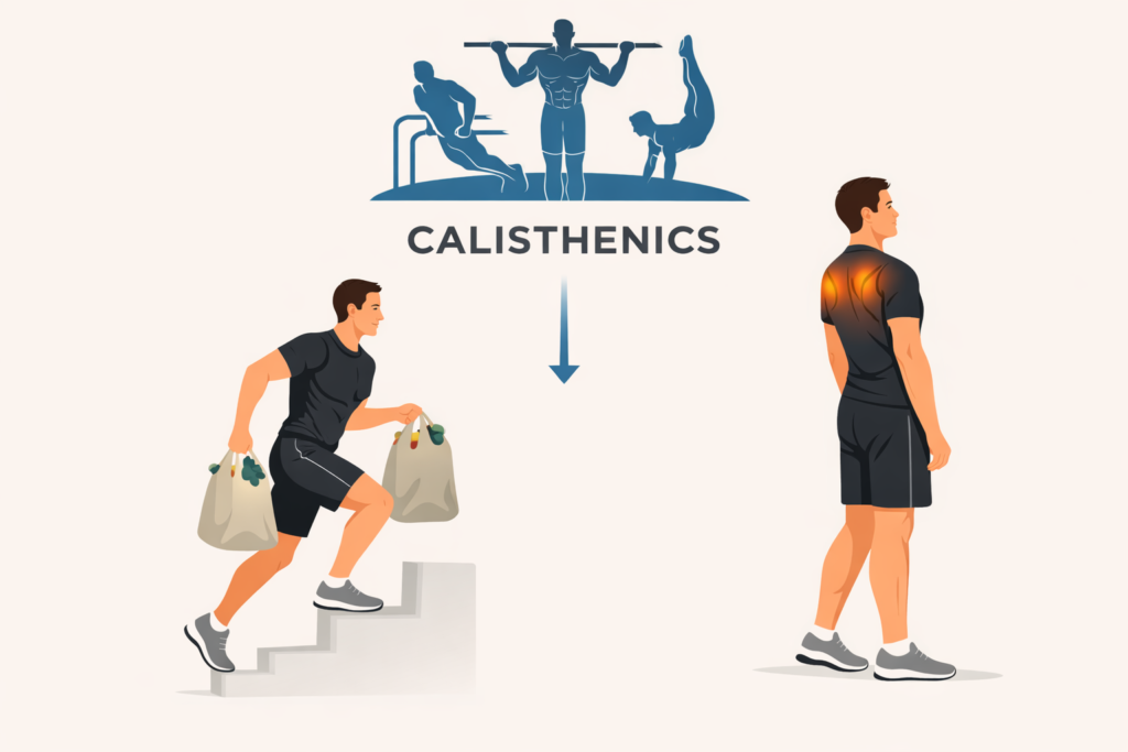 Calisthenics-strength-benefits-grocery-carry-posture-improvement