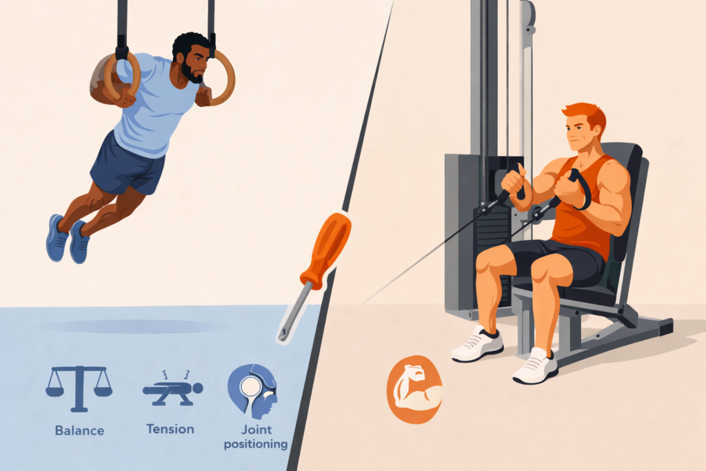 Muscle-up-and-machine-row-contrast