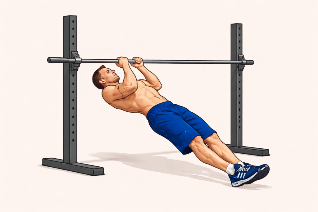 Close-grip-inverted-rows-body-position