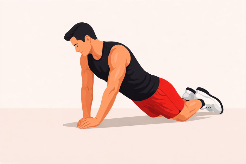 Diamond-push-up-from-knees-close-hand-position
