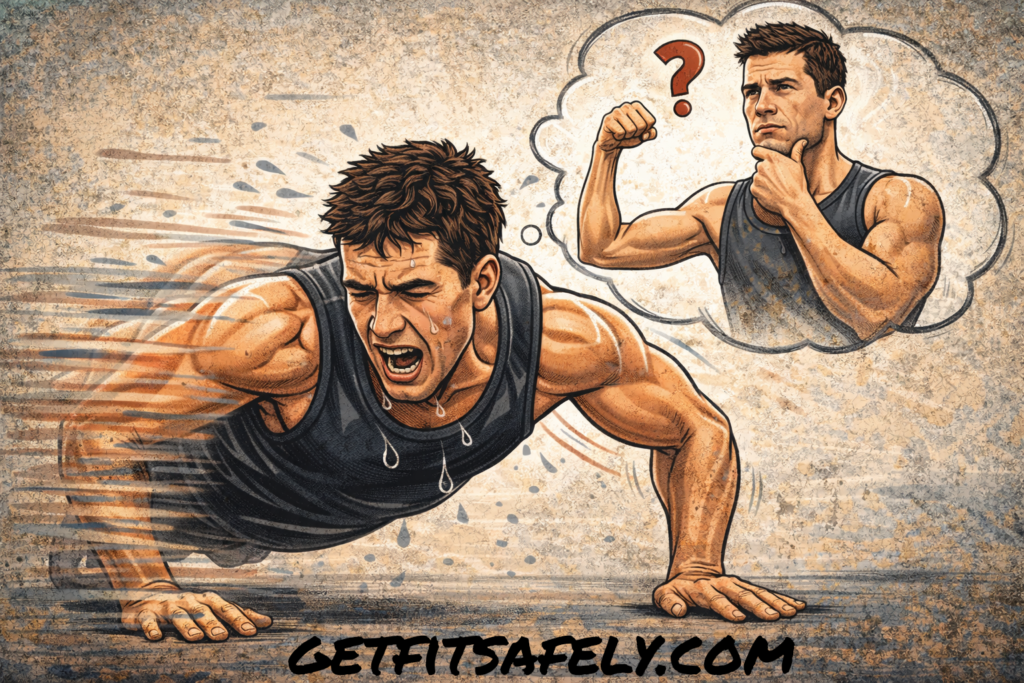 Fast-push-ups-fatigue-thought-bubble-skinny-arms