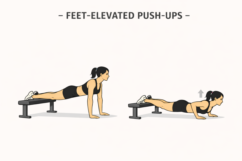 Feet-elevated-push-ups-two-positions-decline-push-up