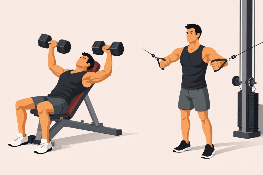 Chest-workout-stable-press-and-fly-machine-setup