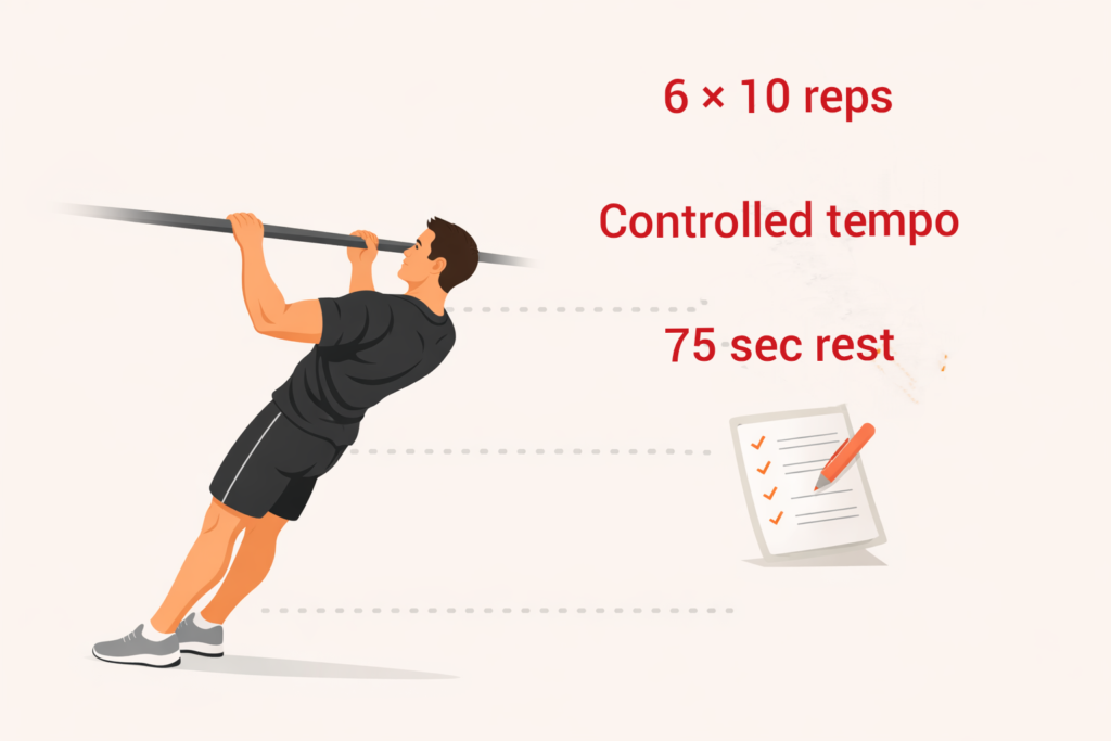 Inverted-bodyweight-row-controlled-tempo-6x10-75sec-rest