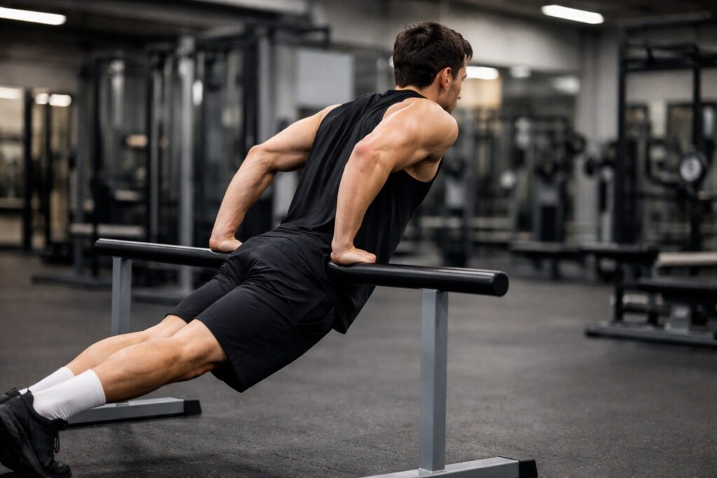 Korean-dips-behind-bar-bodyweight-exercise