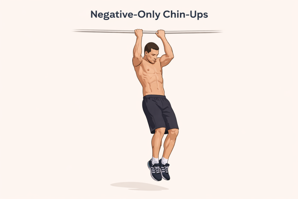 Negative-only-chin-ups-slow-descent