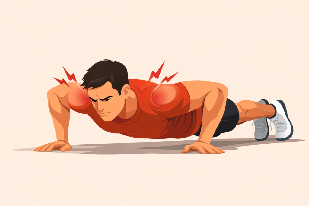 Push-up-elbows-flared-shoulder-stress