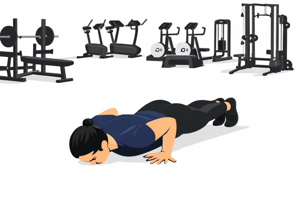 Push-up-workout-gym-floor-strength-training