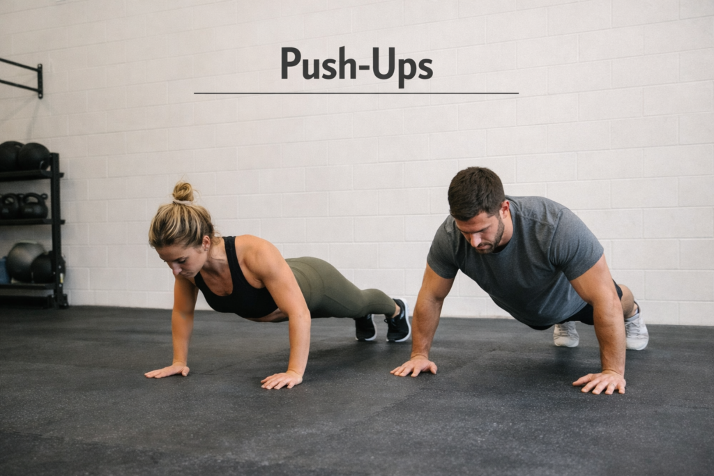 Push-ups-bodyweight-floor-exercise-gym-training