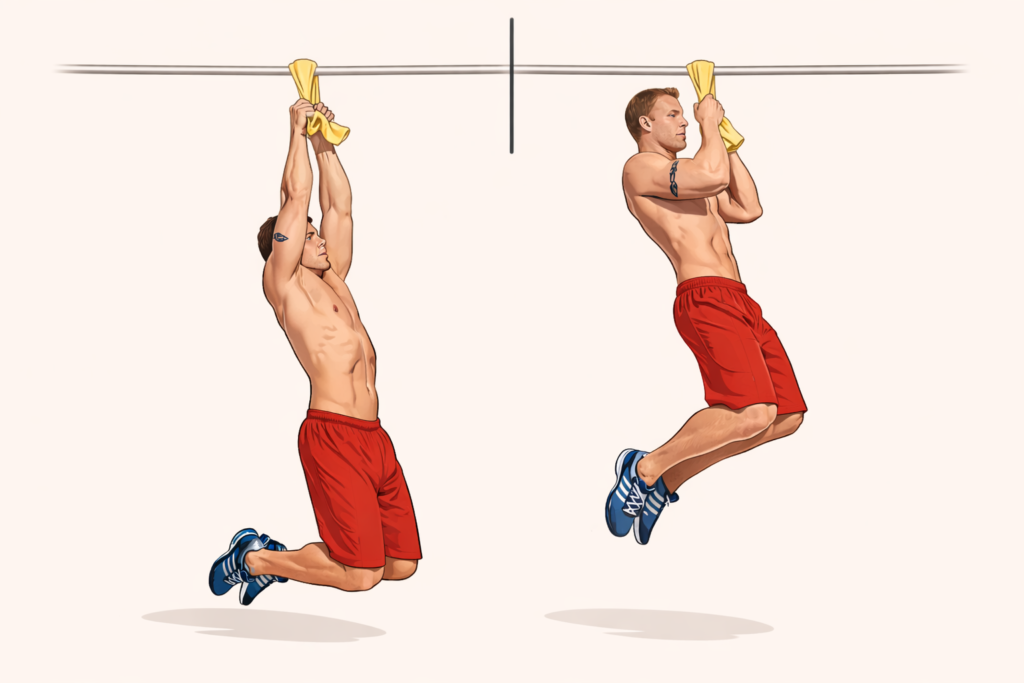 Towel-chin-ups-pull-up-bar-form