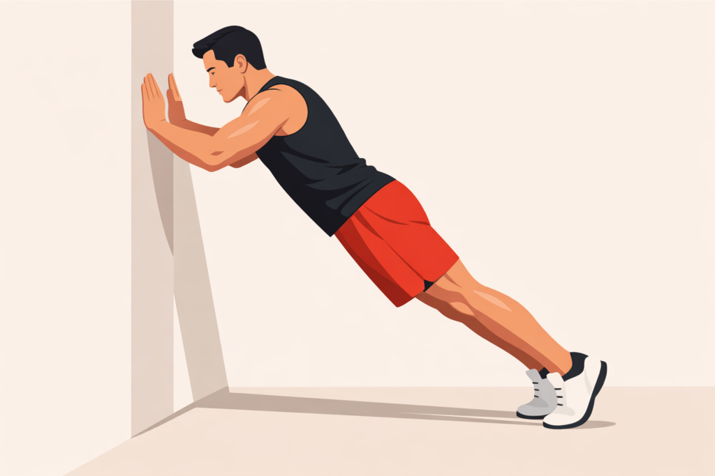 Wall-triceps-press-bodyweight-arm-exercise-against-wall