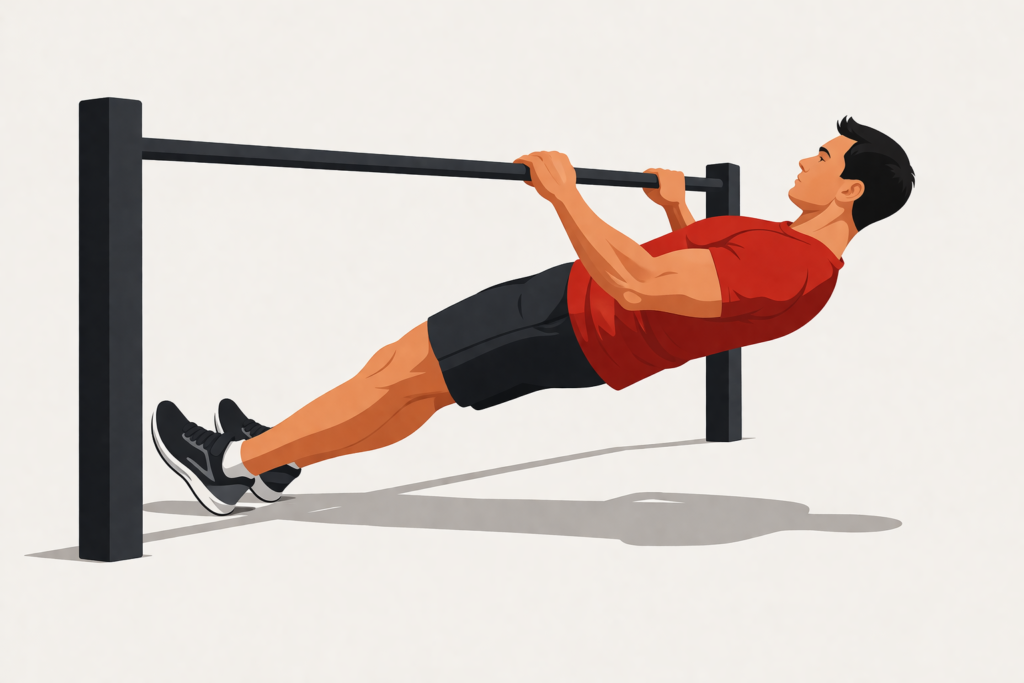 Australian-row-horizontal-pull-bar-exercise-back-training