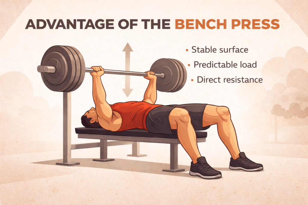 Bench-press-exercise-showing-stable-surface-and-predictable-resistance
