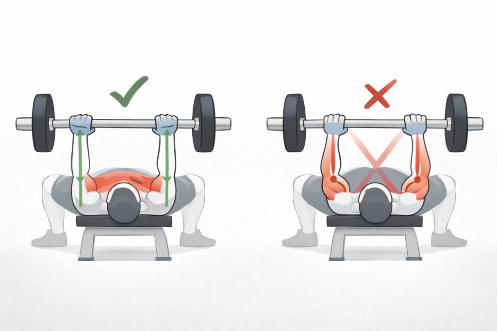 Bench-press-forearm-alignment-chest-activation-vs-triceps-dominance