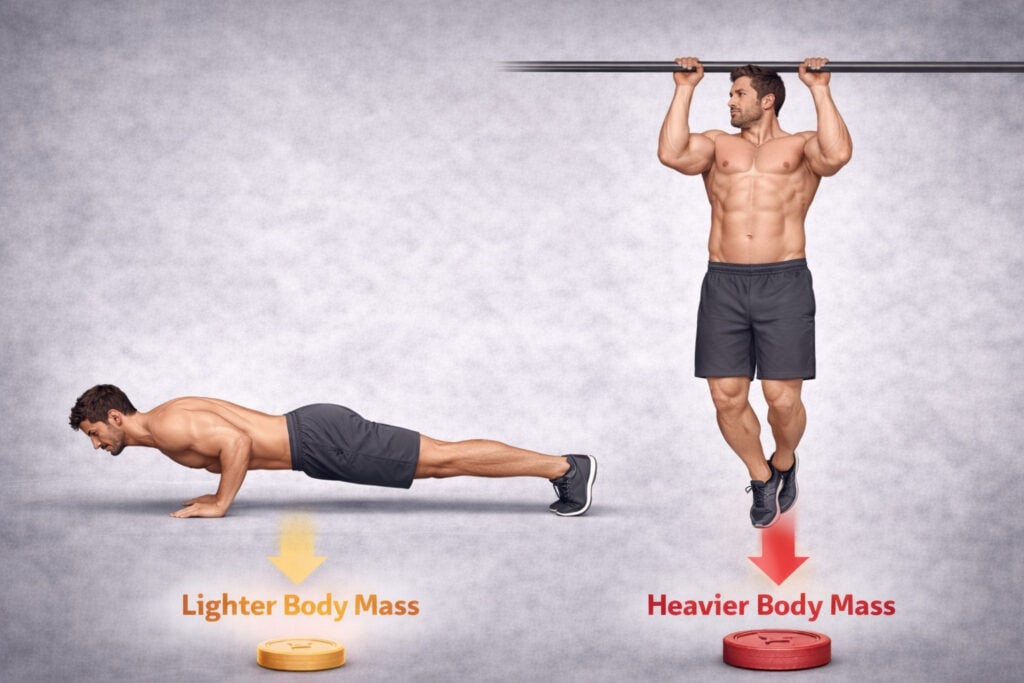 Bodyweight-impact-on-push-up-versus-pull-up-performance