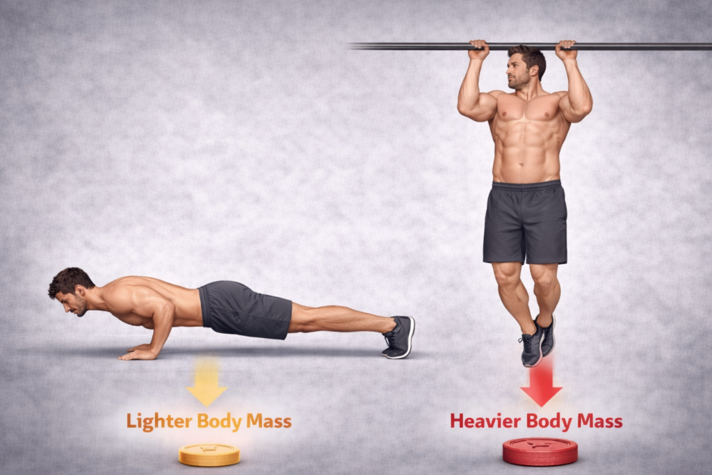 Bodyweight-impact-on-push-up-versus-pull-up-performance