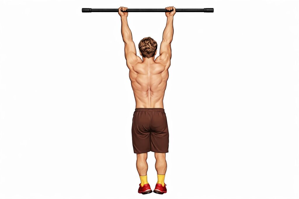 Chin-up-hanging-man-back-view