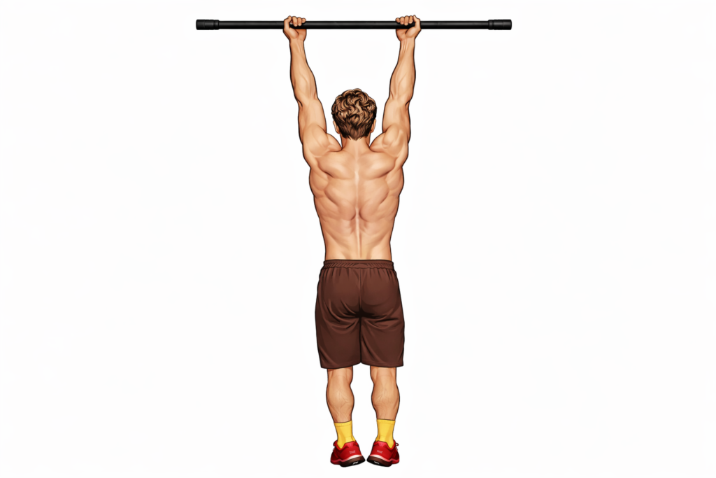Chin-up-hanging-man-back-view