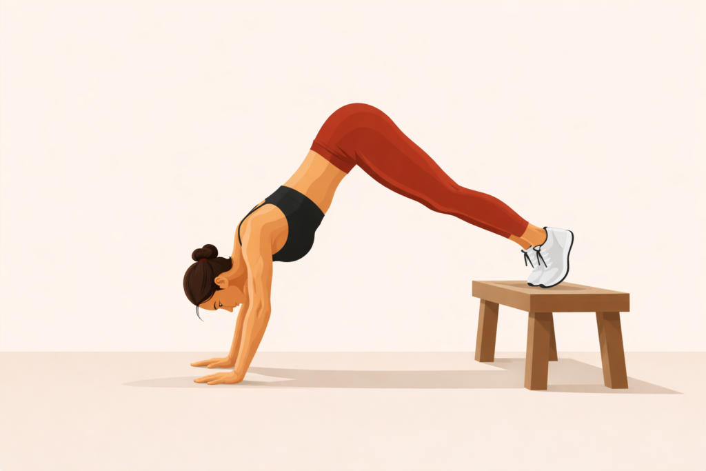 Elevated-pike-push-ups-feet-on-bench