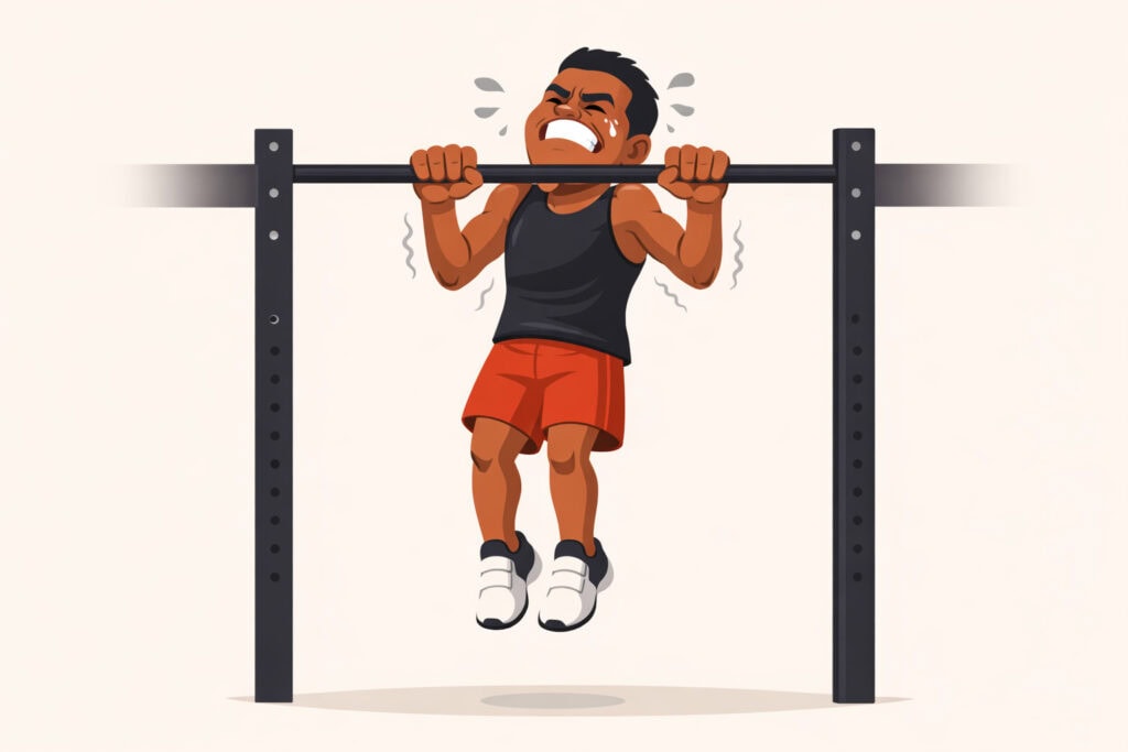 Pull-up-first-rep-struggle-chin-below-bar-bodyweight-training