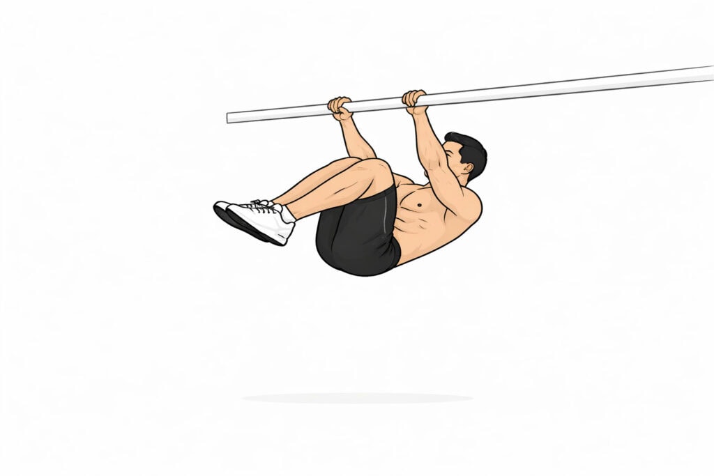 Front-lever-tuck-hold-calisthenics-skill-on-bar