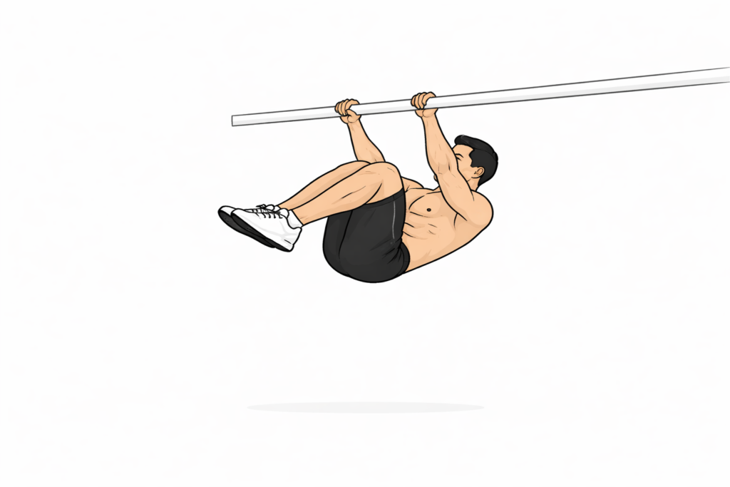 Front-lever-tuck-hold-calisthenics-skill-on-bar