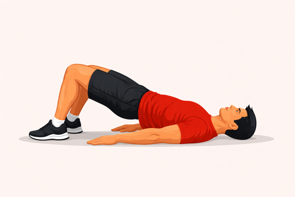Glute-bridge-hips-raised-floor-glutes-exercise
