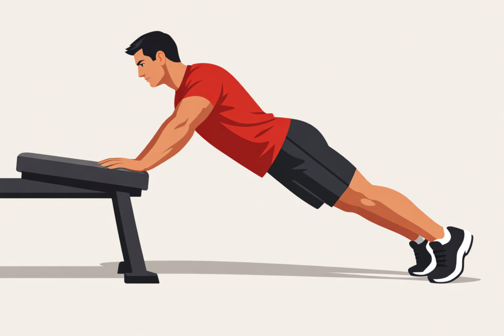 Incline-push-ups-hands-on-bench-body-basic-exercise