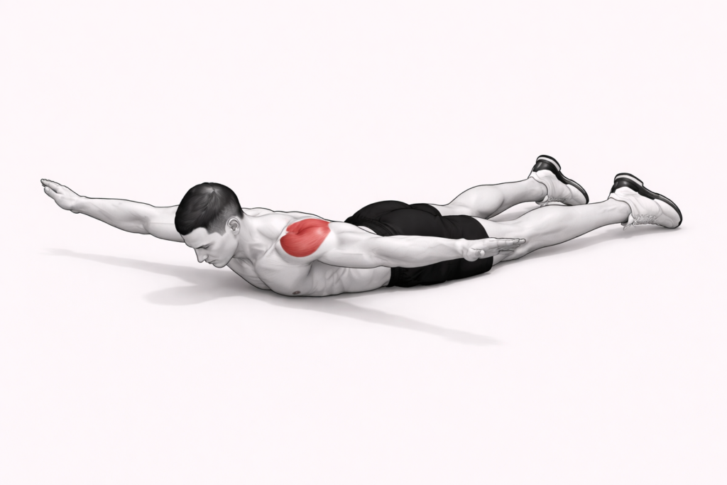 Prone-t-raise-floor-exercise-with-arms-extended-sideways-for-upper-back