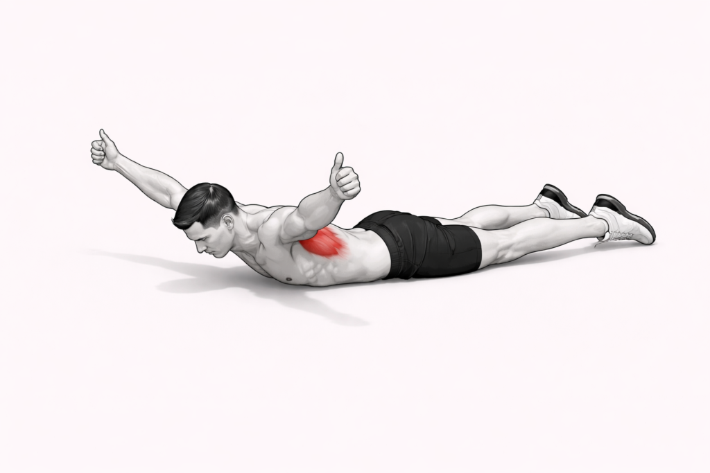 Prone-y-raise-floor-exercise-with-arms-in-y-shape-and-thumbs-up