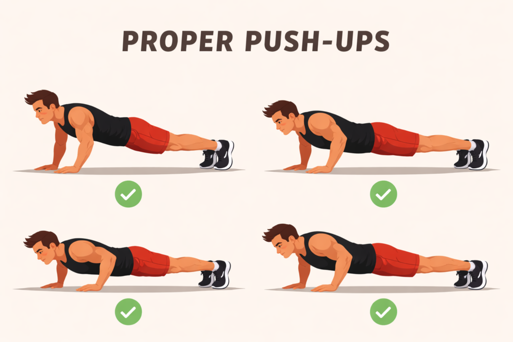 Push-up-body-alignment-straight-line-elbow-bend-form