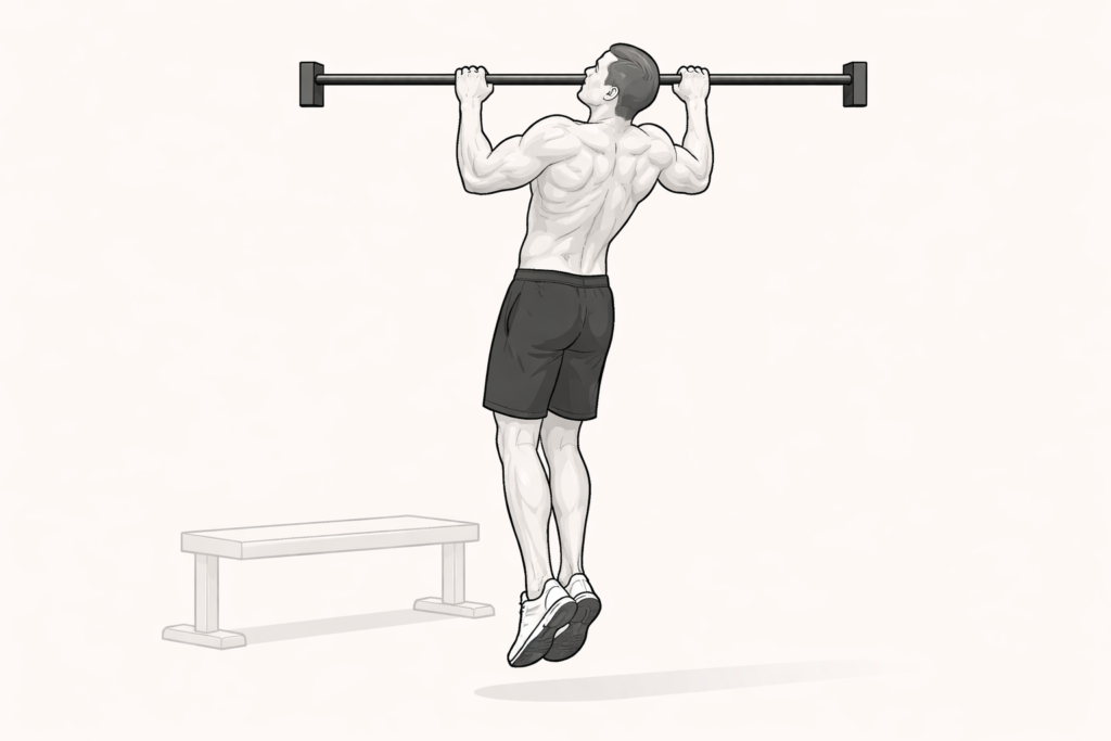 Pull-up-exercise-on-bar-for-back-and-arm-strength