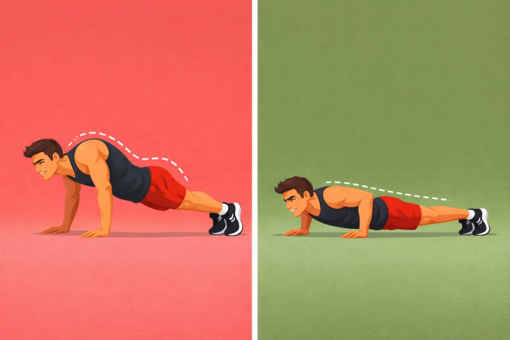 Push-up-technique-comparison-sagging-hips-vs-straight-body