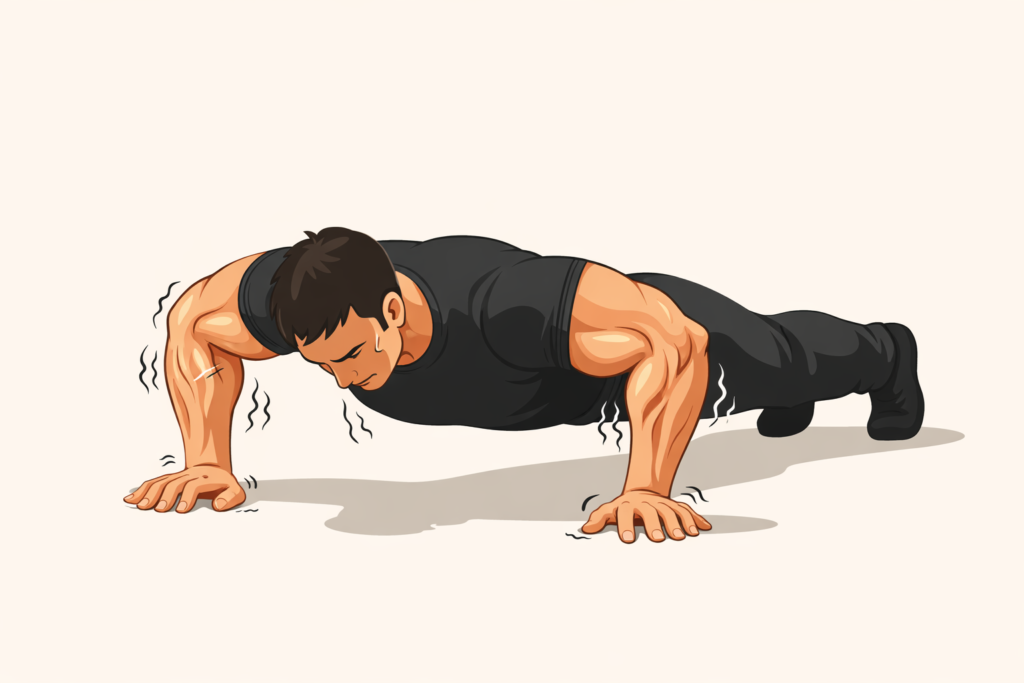 Push-ups-arms-shaking-extreme-arm-pump-bodyweight-training