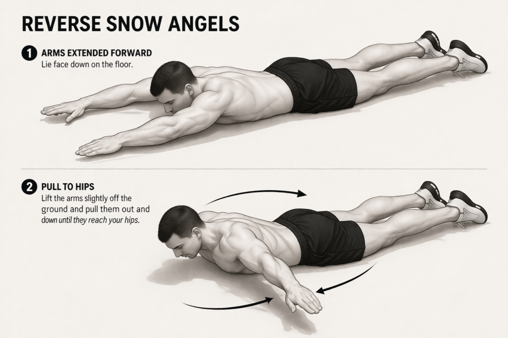 Reverse-snow-angel-prone-floor-exercise-with-arms-raised-off-ground