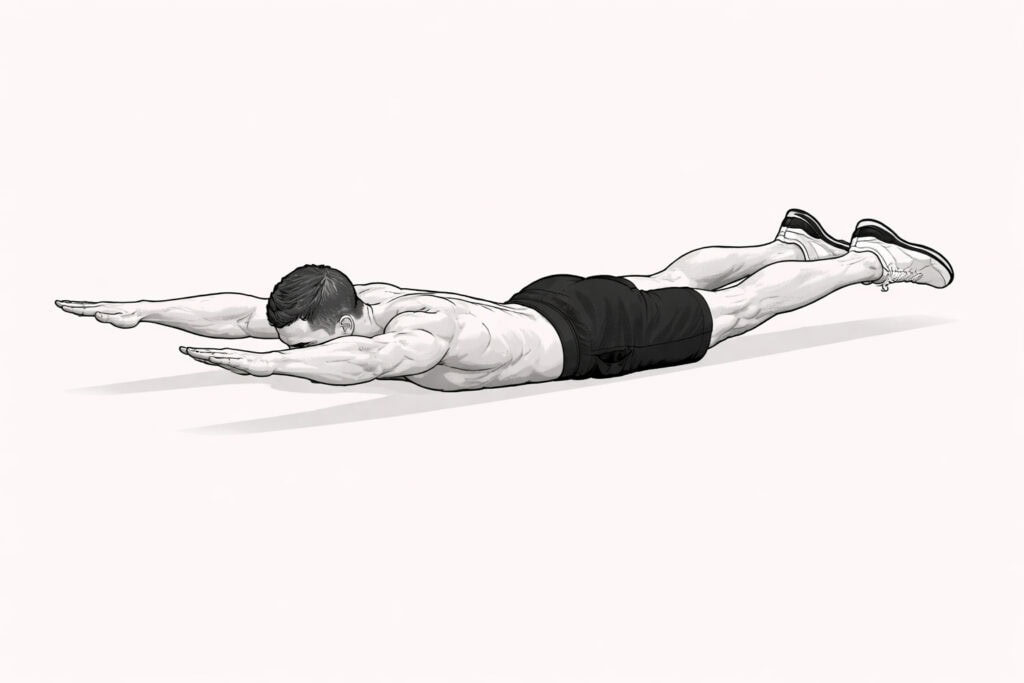 Superman-hold-prone-lower-back-strength-exercise