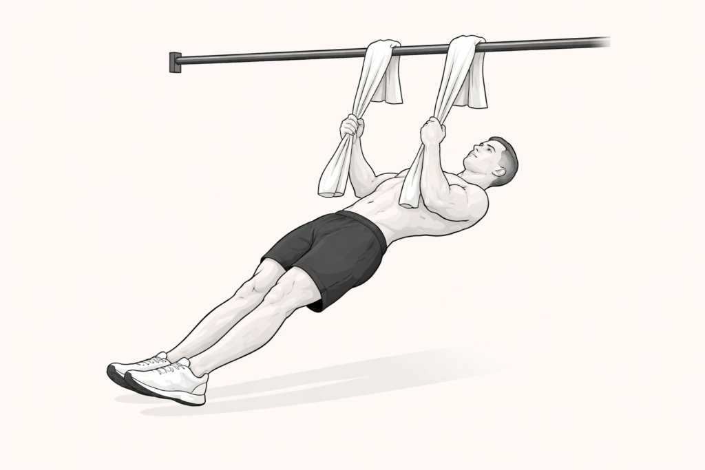 Towel-row-pulling-exercise-for-back-and-grip-strength