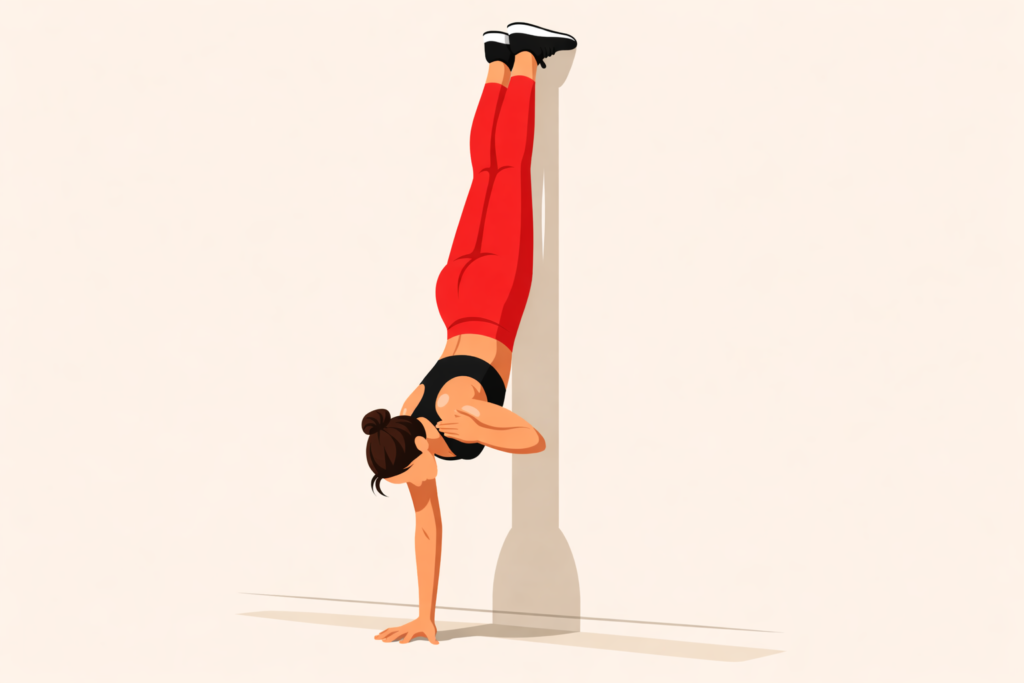 Wall-handstand-shoulder-taps-chest-to-wall-shoulder-stability-exercise