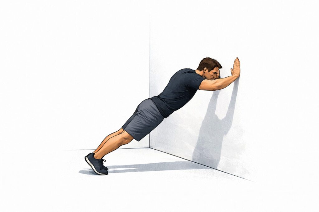Wall-push-up-body-leaning-forward-hands-on-wall-exercise-position