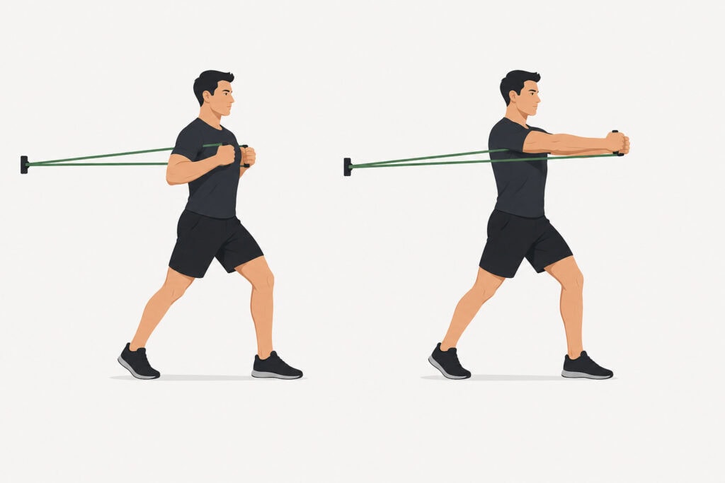 Banded-chest-press-forward-press-movement