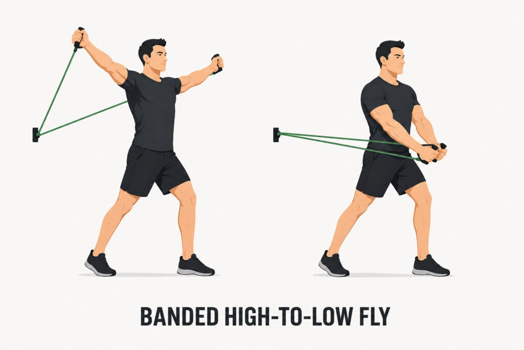 Banded-high-to-low-fly-downward