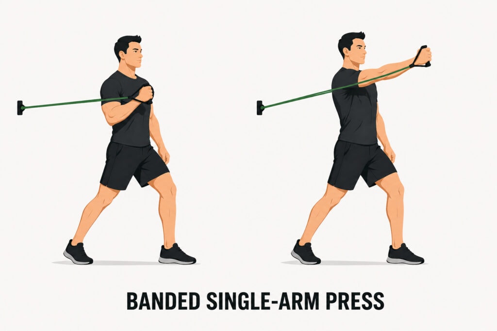 Banded-Single-Arm-Press-Unilateral-Chest-Exercise
