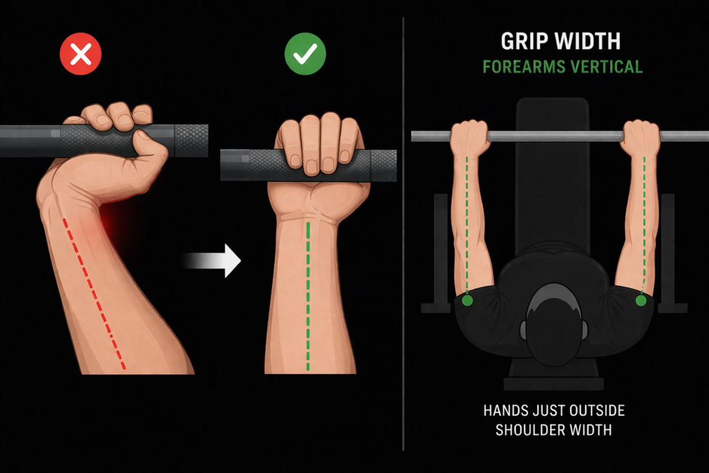 Bench-Press-Grip-Width-Forearms-Vertical-Hand-Position-Alignment