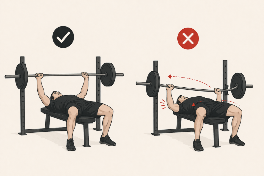 Bench-press-bar-path-drift-vs-stable-press