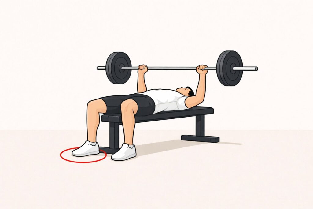 Bench-press-foot-position