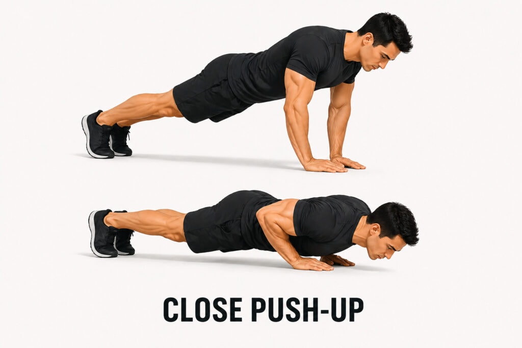 Close-push-up-narrow-hand-bodyweight-press-position