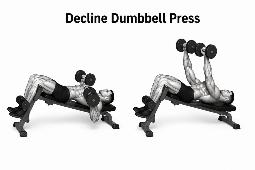 Decline-dumbbell-press